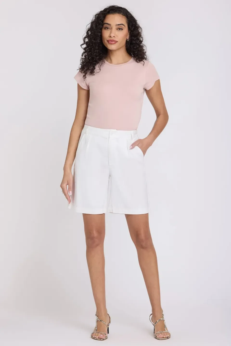 NYDJ Relaxed Petite Shorts Optic White weiß