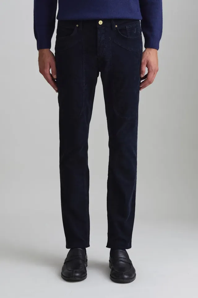 Jeckerson John Toppa Samthose Slim dunkelblau 850er