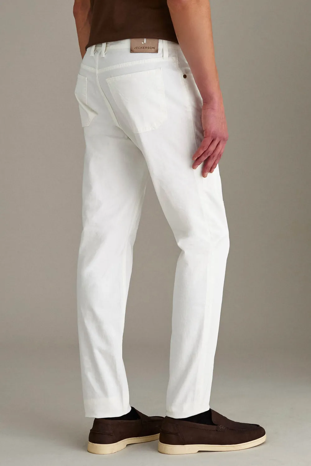 Jeckerson John Hose Weiß Baumwolle Slim Fit Toppa