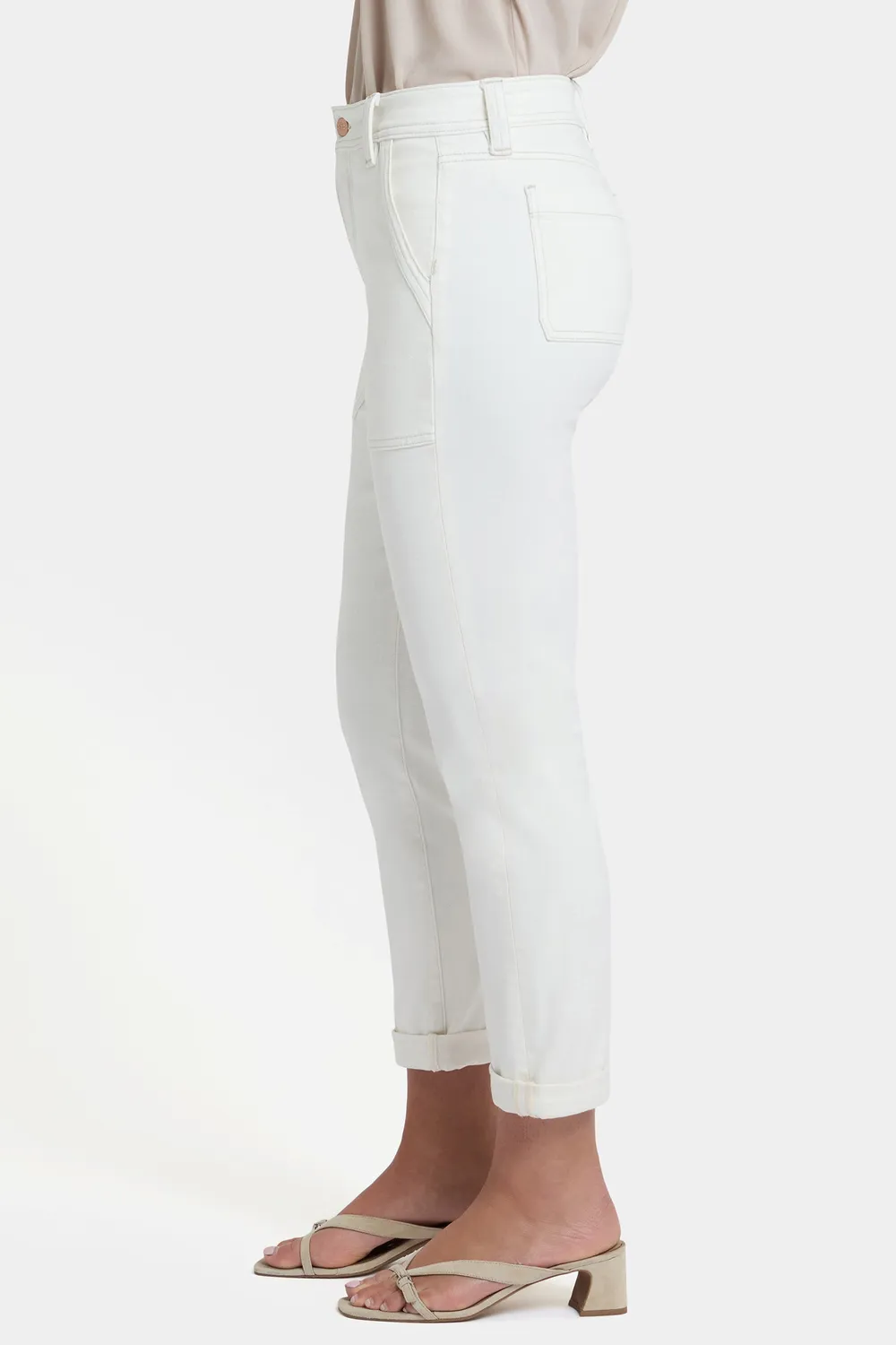 NYDJ Margot Girlfriend Jeans Vintage-Weiß Stretch