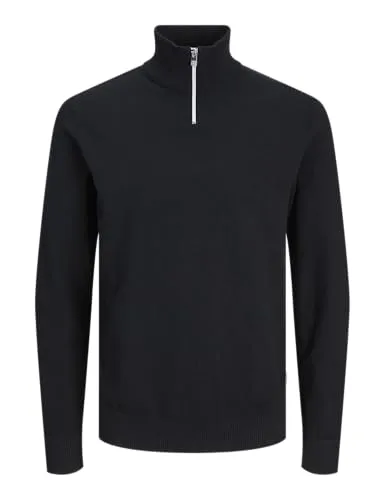 JJ Rebel Jrebcallum Knit Half Zip Troyer Schwarz