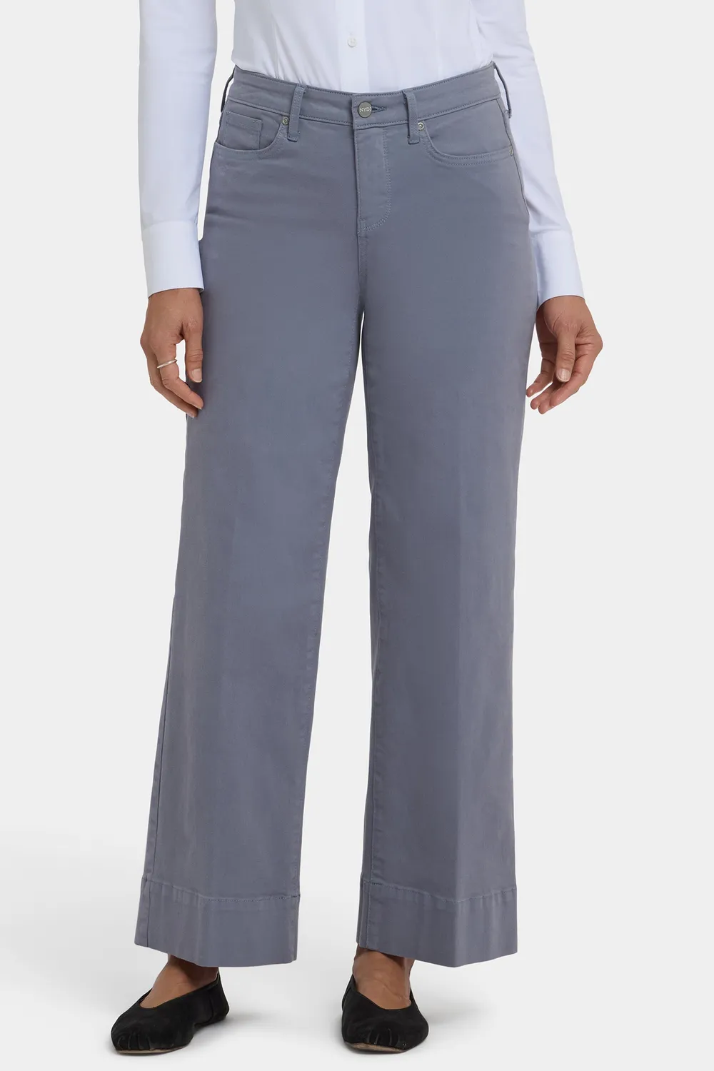 NYDJ Teresa Wide Leg Ankle Jeans Shadow Blue