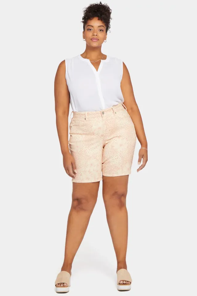 NYDJ Ella Denim Shorts Shorts Daydream Leopard Plus Size