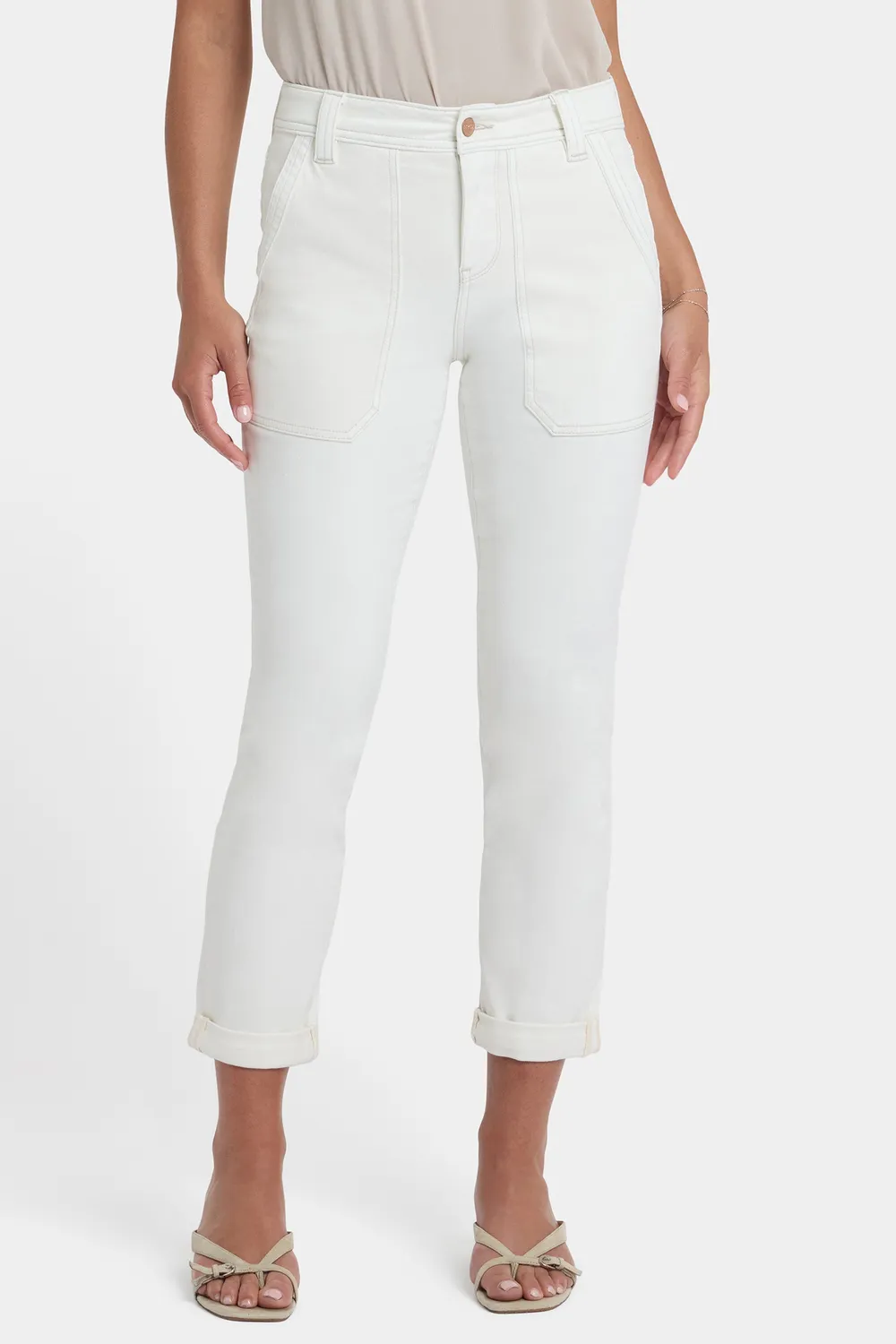 NYDJ Margot Girlfriend Jeans Vintage-Weiß Stretch