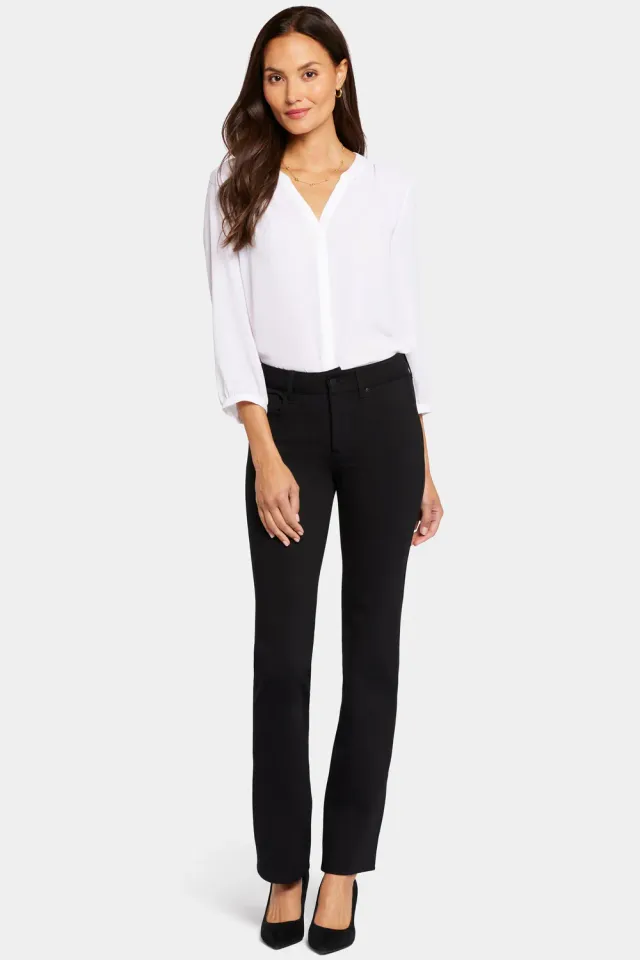 NYDJ Marilyn Straight Hose Petite schwarz Ponte