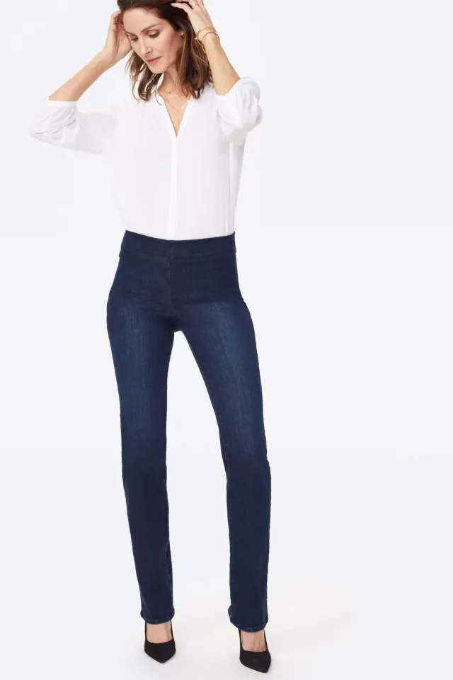 NYDJ Marilyn Straight Pull-On Jeans Denslowe