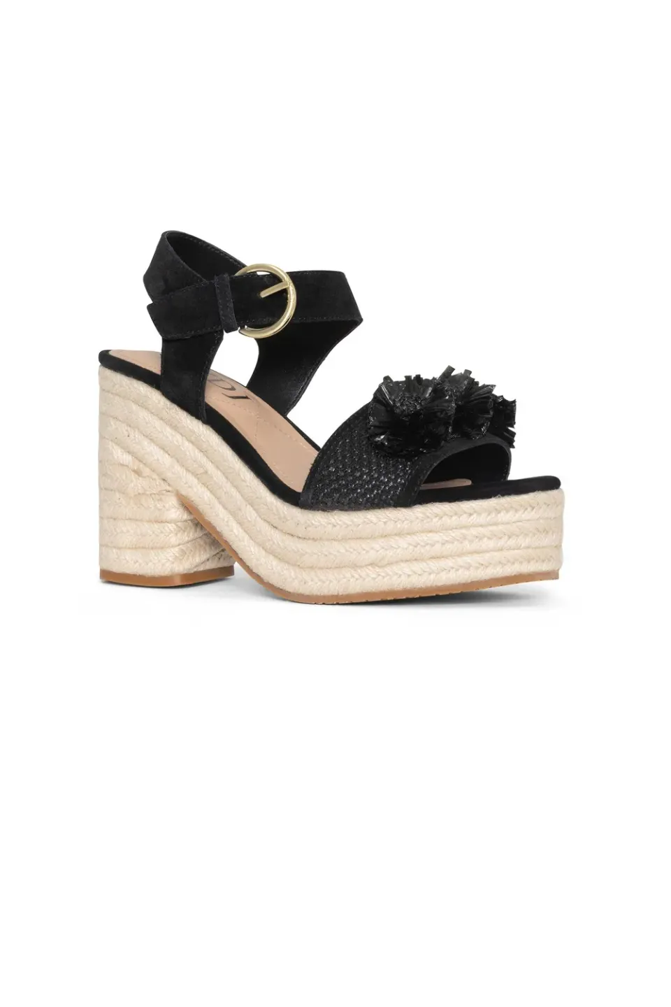 NYDJ Houston Plateau Sandalen Schwarz  Riemen