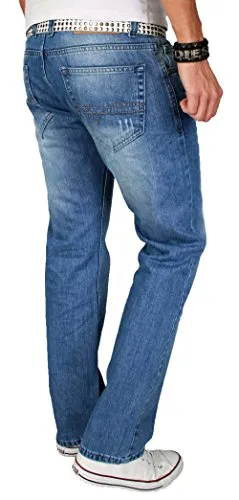 Alessandro Salvarini AS013 Jeans Herren blau stonewashed straight