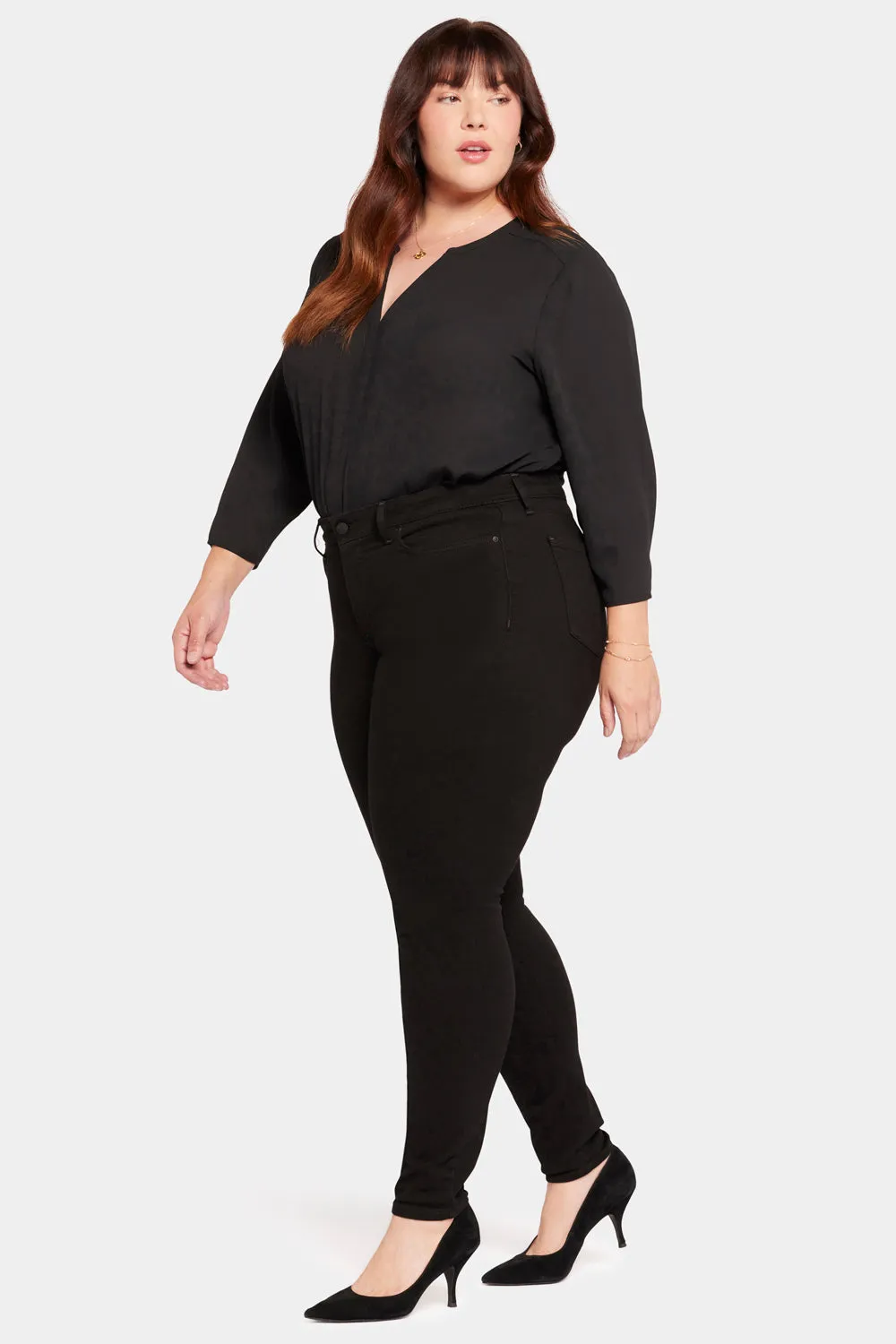 NYDJ Ami Skinny Jeans Plus Size Schwarz formend