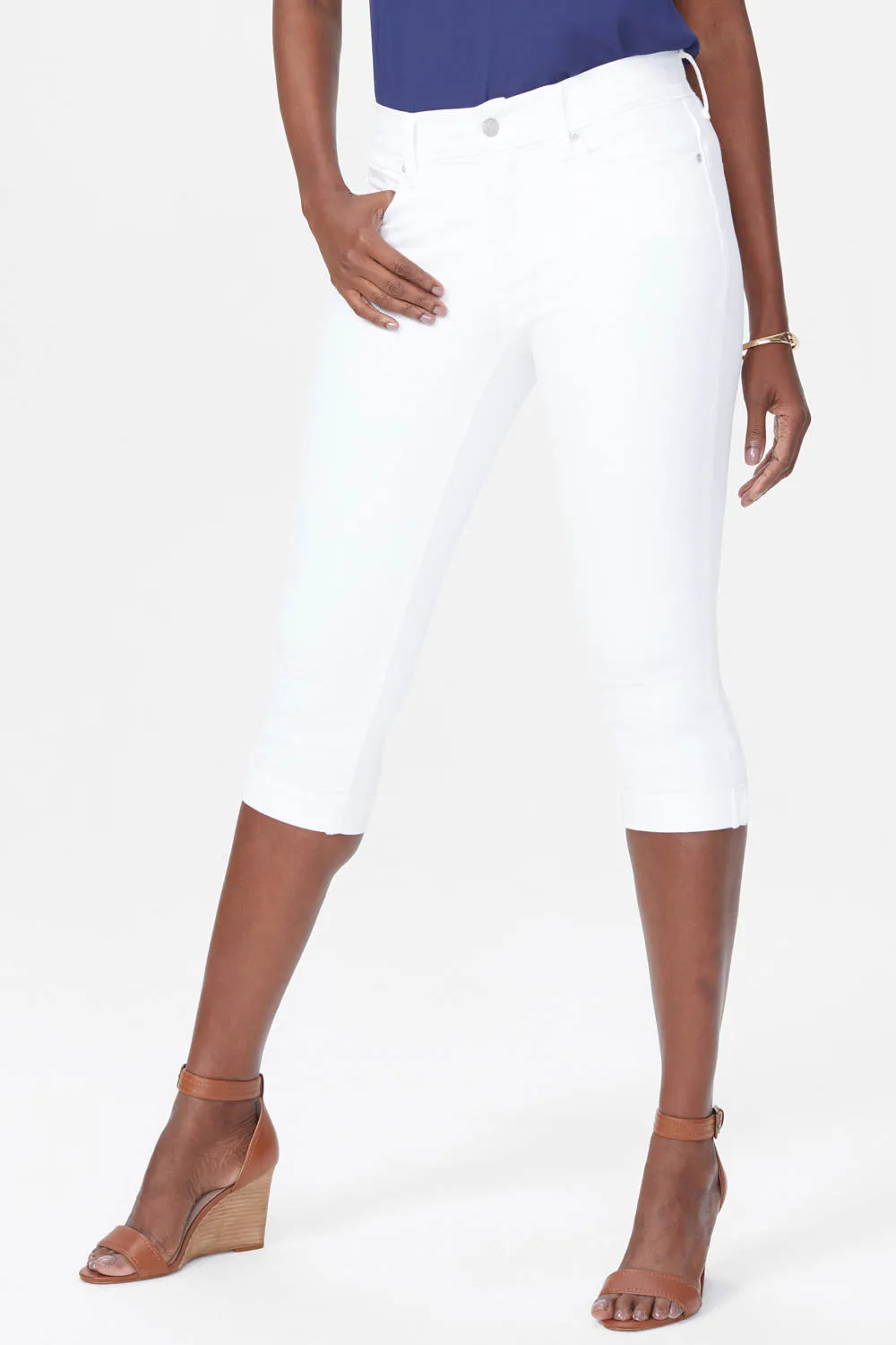 NYDJ Marilyn Straight Crop Petite Jeans Optic White