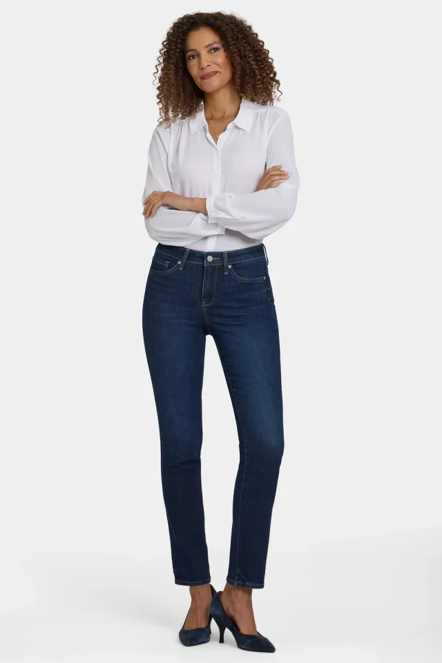 NYDJ Sheri Slim Petite Jeans Indigo Seine Pailletten