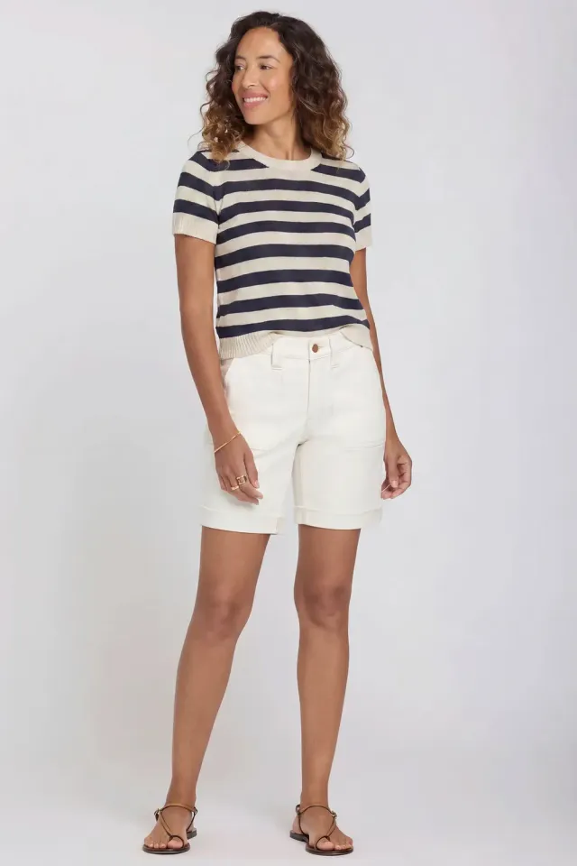NYDJ Diana Relaxed Denim Shorts Vintage White