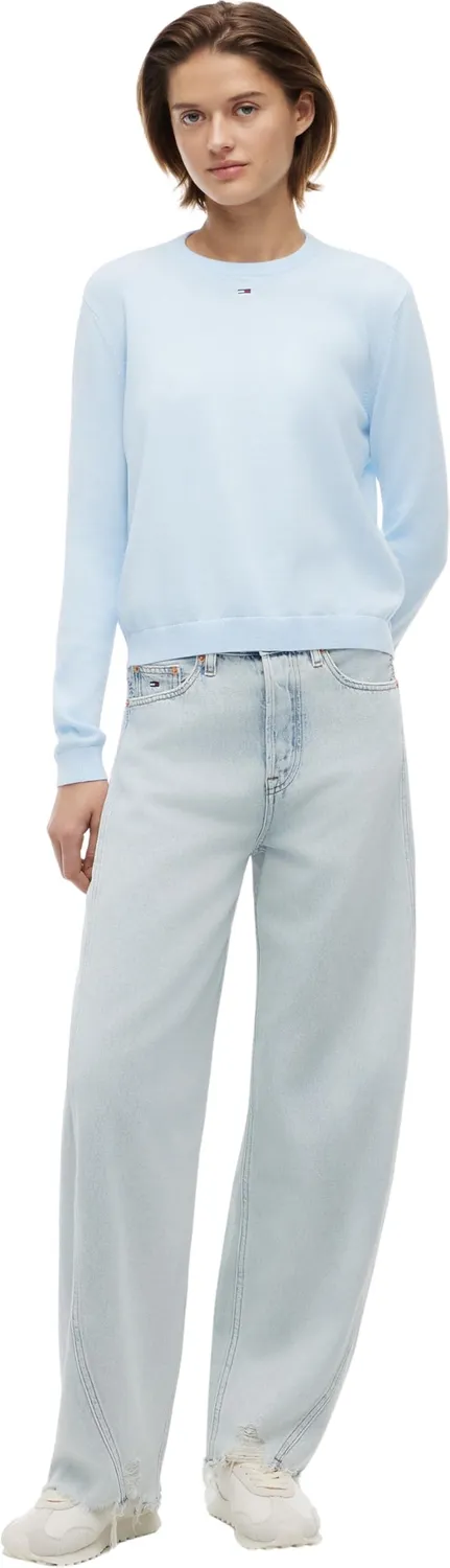 Tommy Jeans Essential Crew DW0 Baumwollpullover L Blau Rundhals