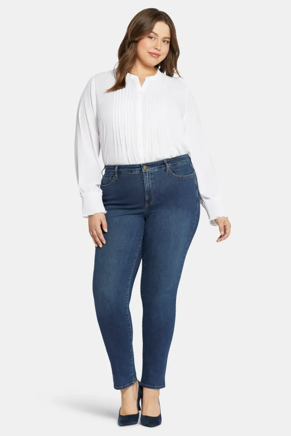NYDJ Sheri Slim Jeans Cooper Plus Size mit Stretch
