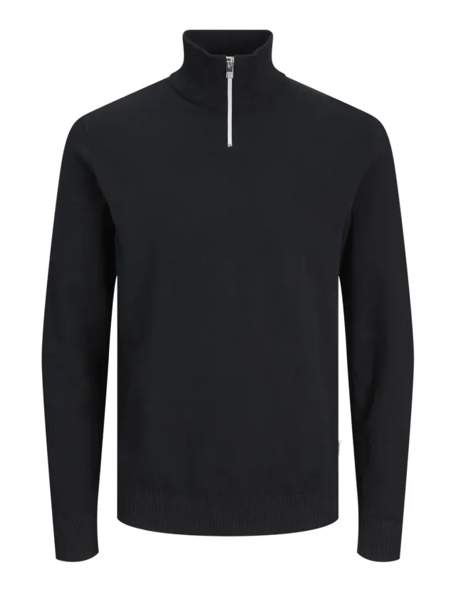 JJ Rebel Jrebcallum Knit Half Zip Troyer Schwarz