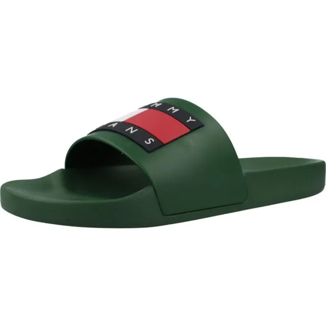 Tommy Jeans Logo Badeschuhe Grün 40 mit Fußbett
