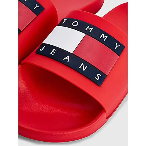 Tommy Jeans Pool Slide Herren Badelatschen Rot Gr. 40