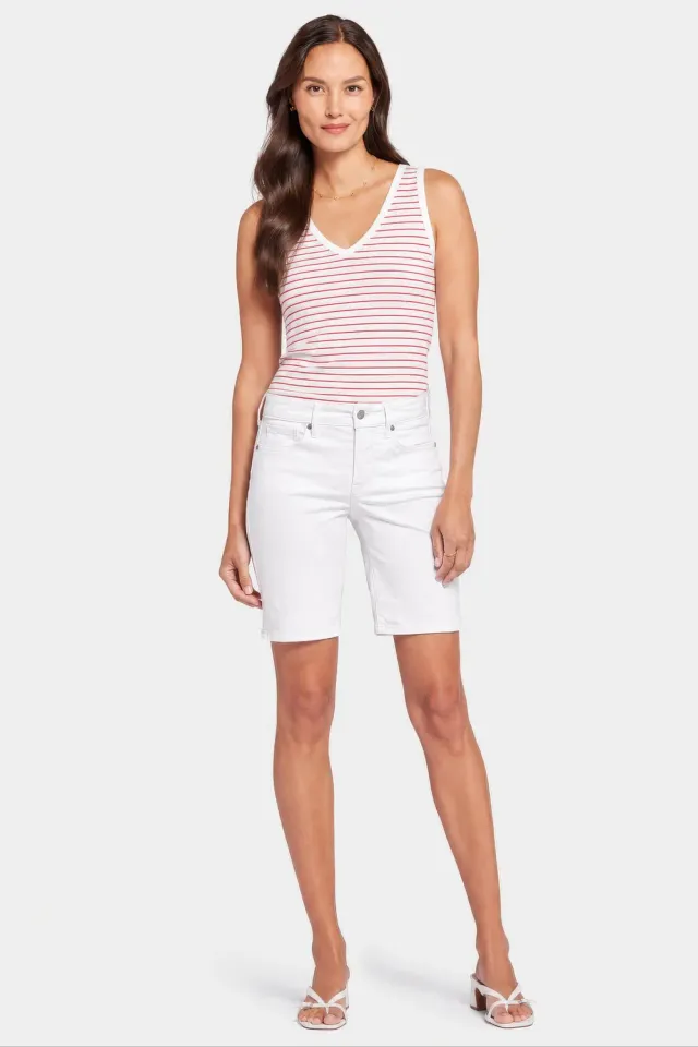 NYDJ Ella Denim Shorts Petite Optic White