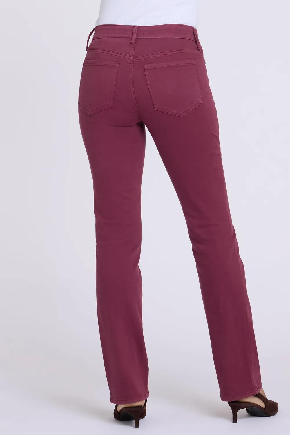 NYDJ Marilyn Straight Tall Jeans True Burgundy lang Bordeaux