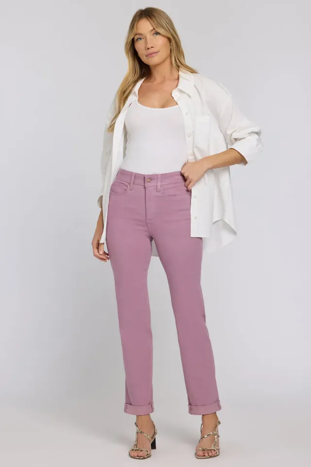 NYDJ Marilyn Straight Petite Jeans Dusky Daisy figurformend