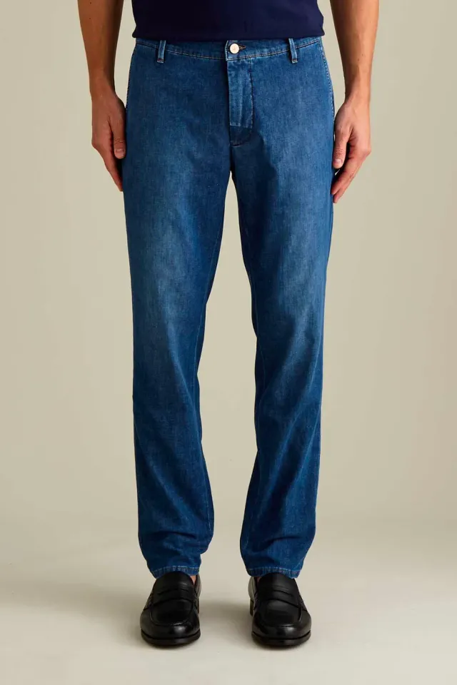 Jeckerson Jack Jeans Chino Slim Fit blau Bio-Denim