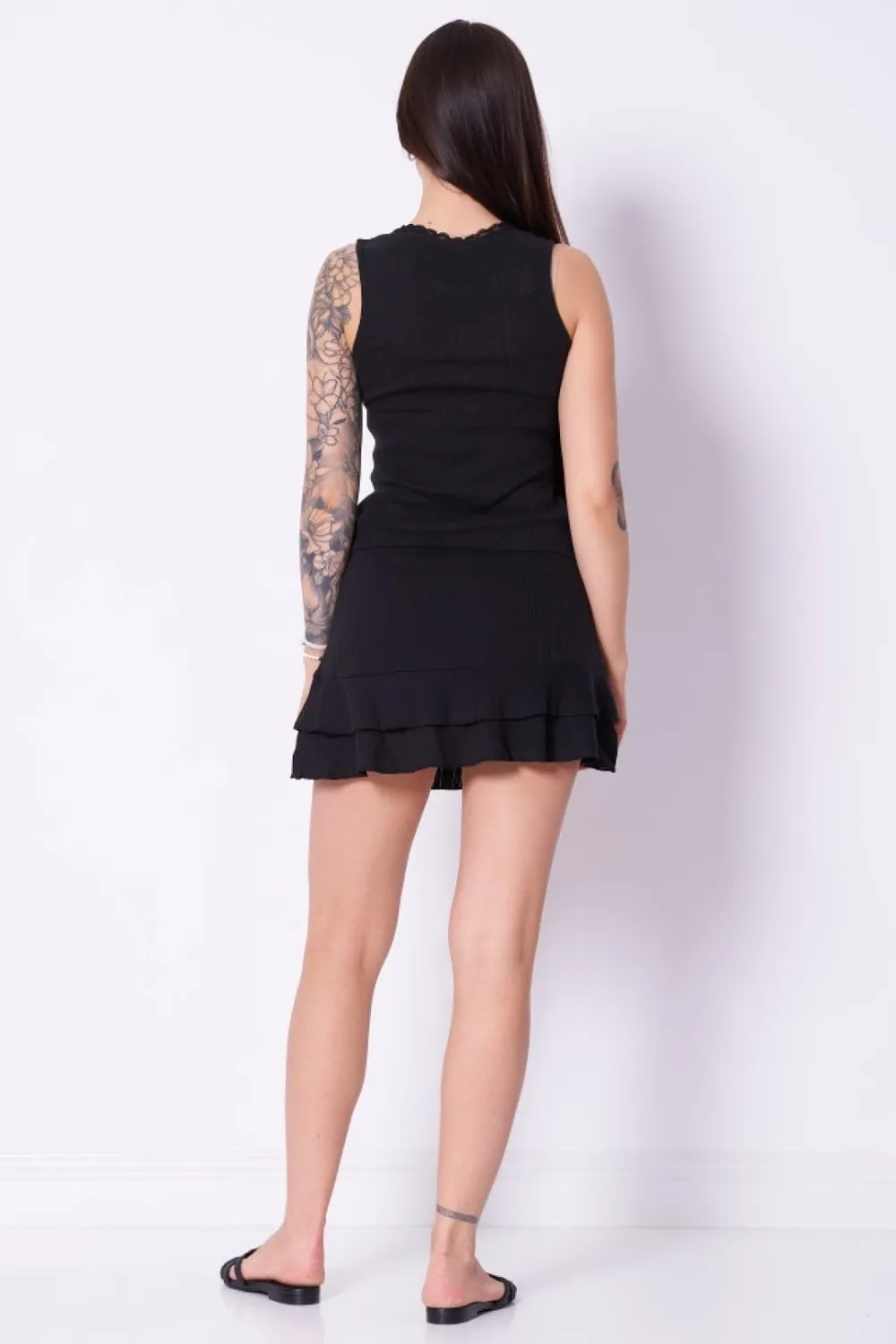 Tommy Jeans Spitzen Minirock Schwarz 34 Gerader Rock