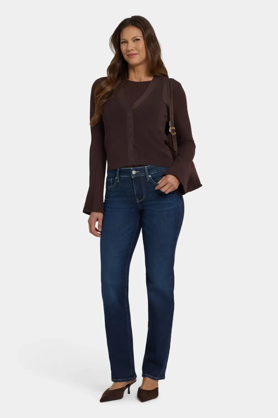 NYDJ Marilyn Straight Indigo Seine Jeans Dunkelblau
