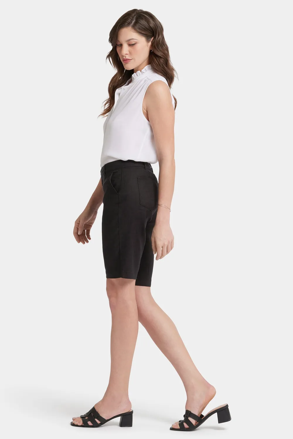 NYDJ Bermuda Shorts Schwarz Leinen