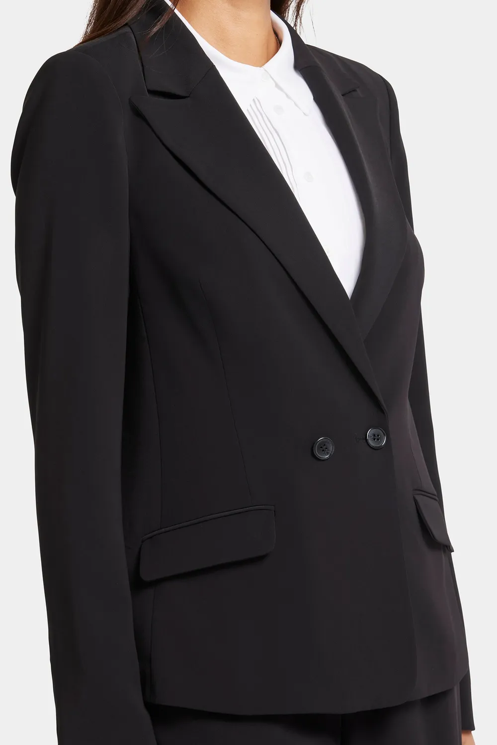 NYDJ Modern Blazer Jacke Schwarz M Zweireiher