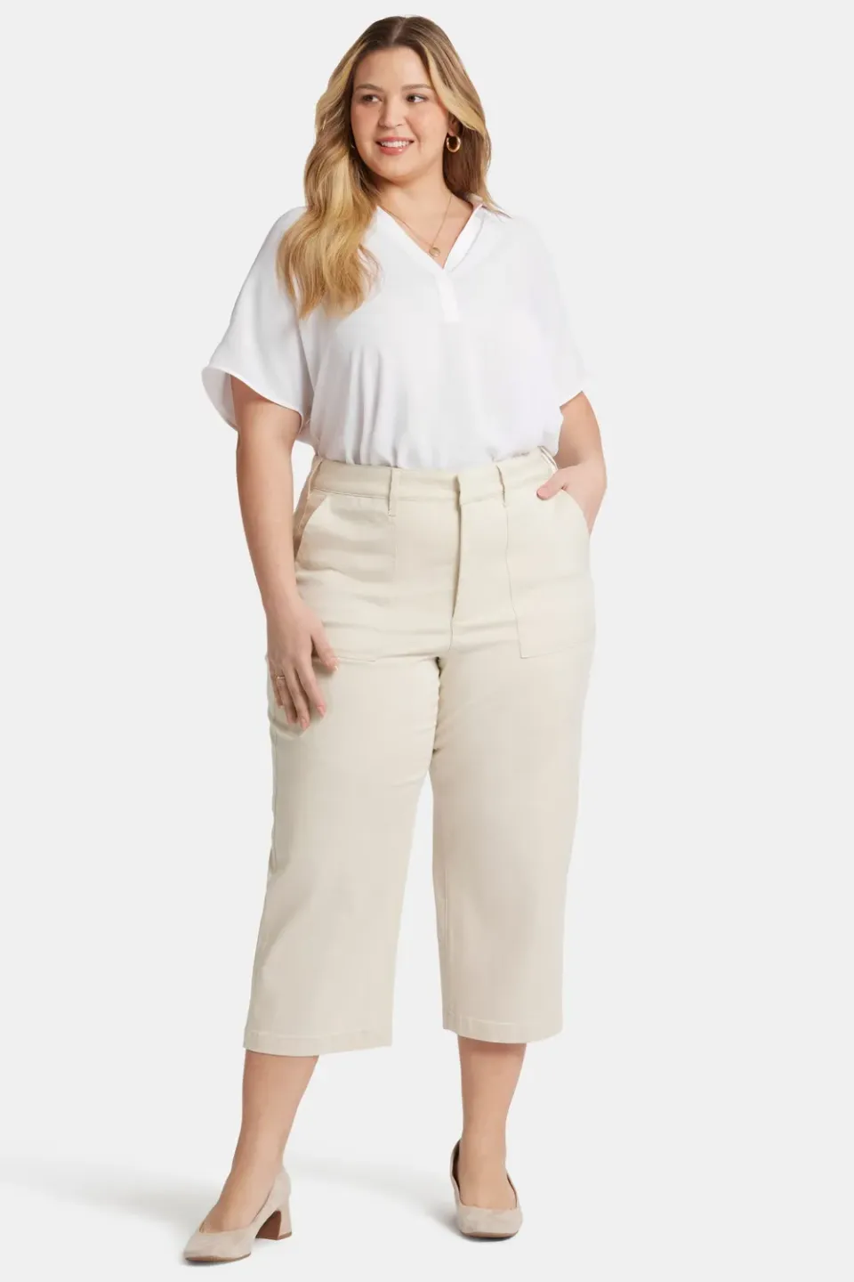 NYDJ Utility Hose White Creek Plus Size weiß