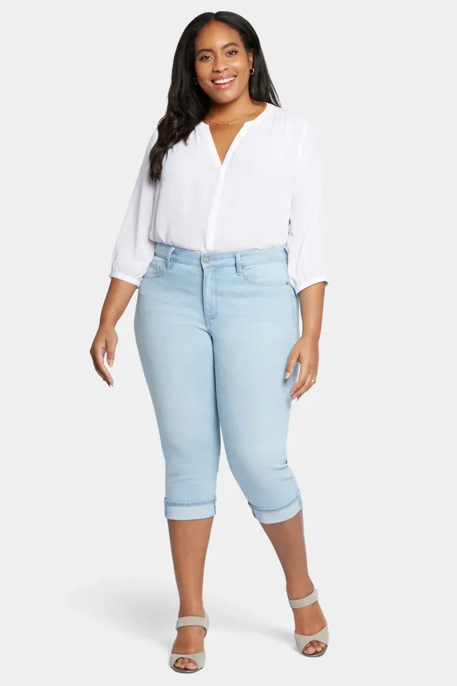 NYDJ Marilyn Straight Crop Jeans Plus Size Brightside blau