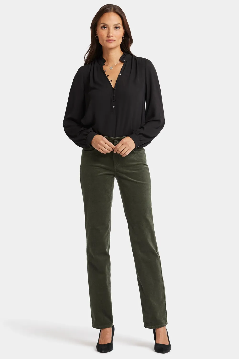 NYDJ Marilyn Straight Hose Vine Leaf Cord