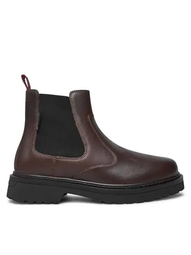 Tommy Jeans Chelsea Boots Herren Schwarz Leder