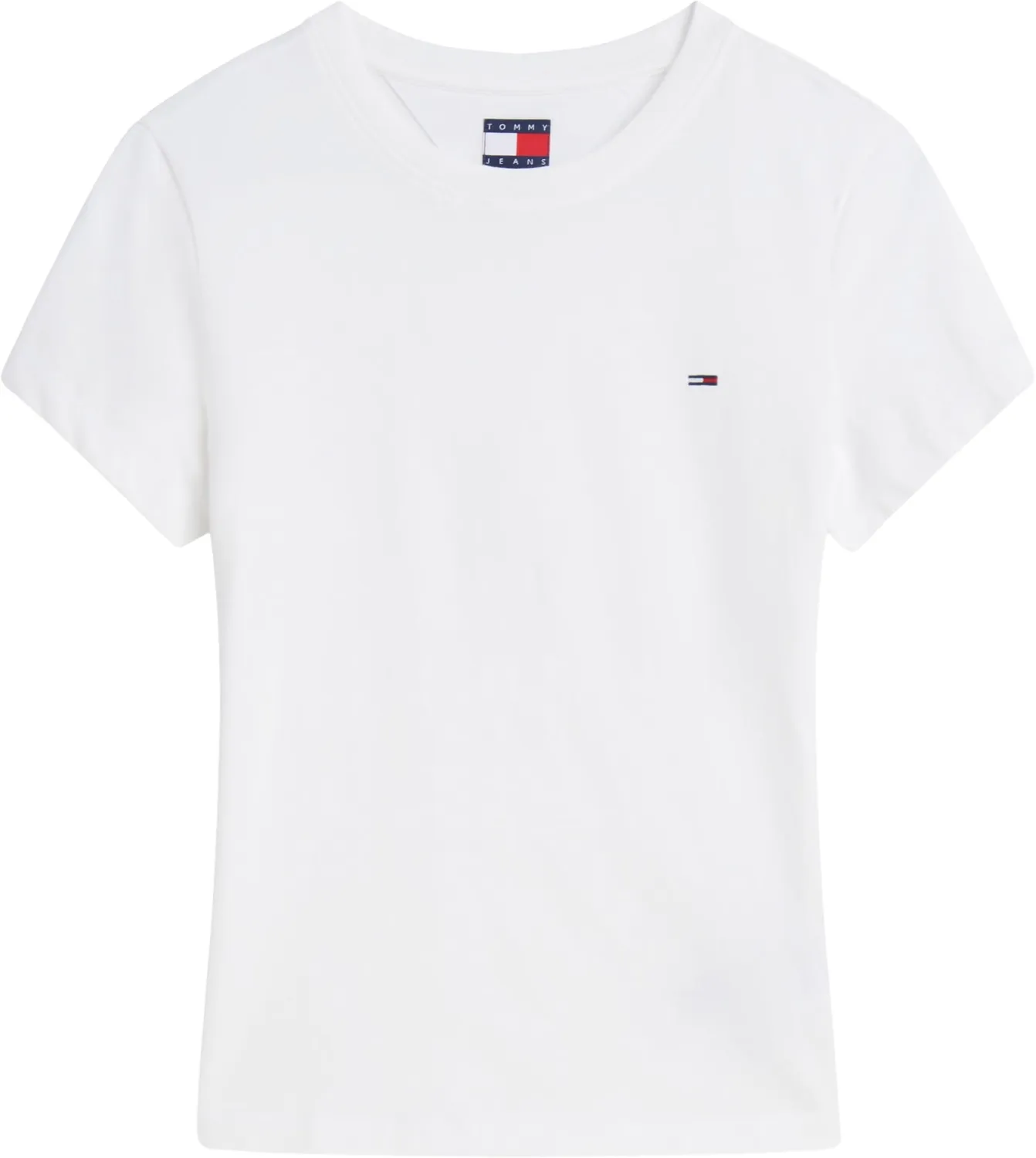 Tommy Jeans Essential Rib T-Shirt Slim Fit Ecru
