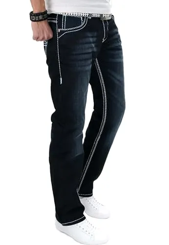 Alessandro Salvarini Designer Herrenjeans Ocean Blue 42W/36L Comfort-Fit