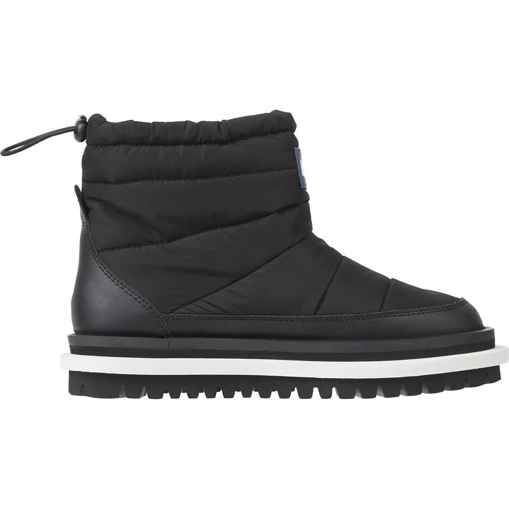 Tommy Jeans Padded Flat Boot Stiefel Schwarz Gefüttert