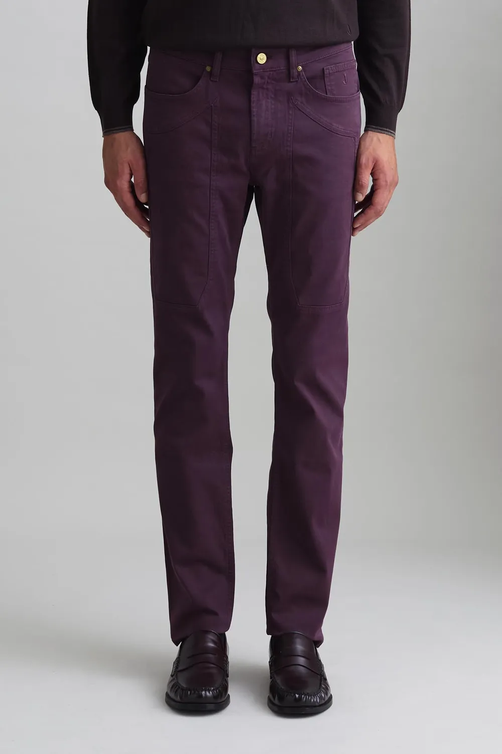 Jeckerson John Slim Fit Hose dunkelviolett Gabardine