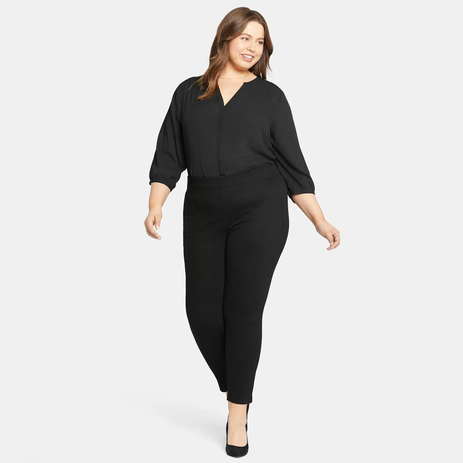 NYDJ Skinny Ankle Pull-on Plus Jeans Schwarz elastisch