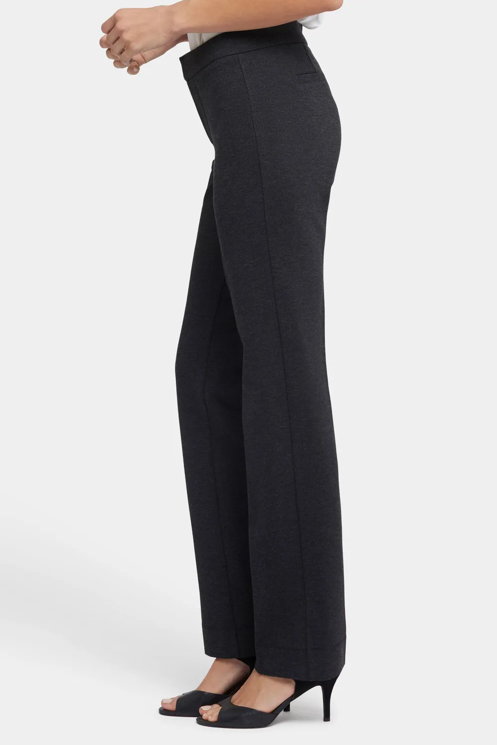 NYDJ Slim Trouser Hose Charcoal Heathered Ponte