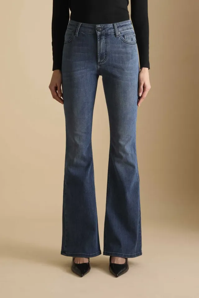 Jeckerson Jennifer Flared Jeans Dunkelblau Stretch Damen