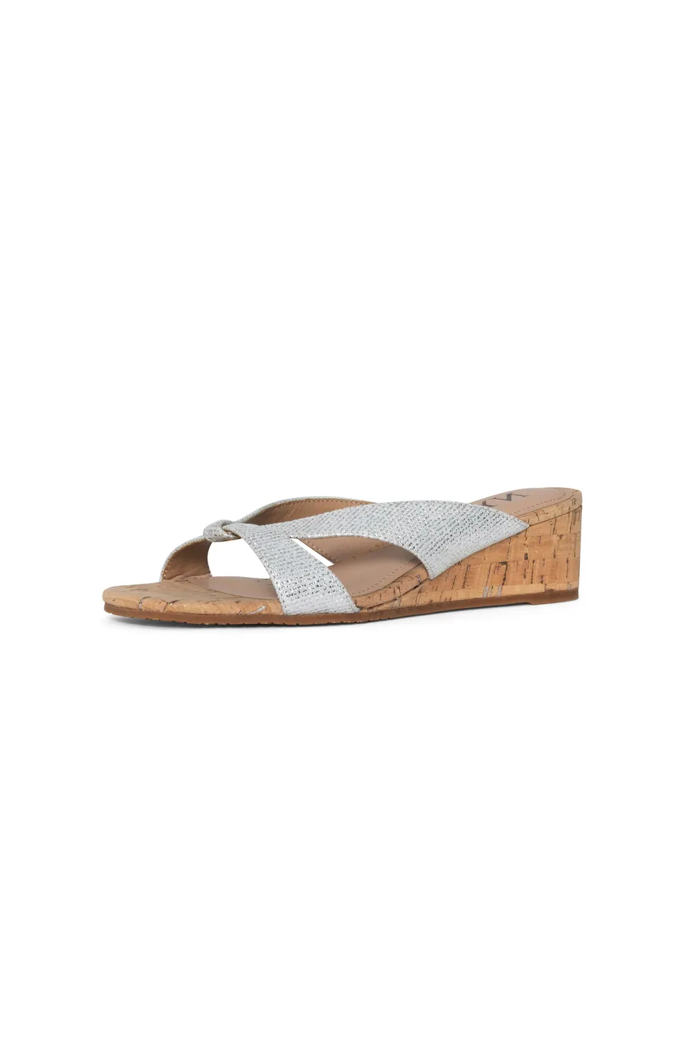 NYDJ Contessa Wedge Sandalen Silber Metallic Leder