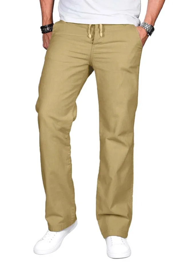 Alessandro Salvarini AS-034 Stoffhose Leinenoptik leicht