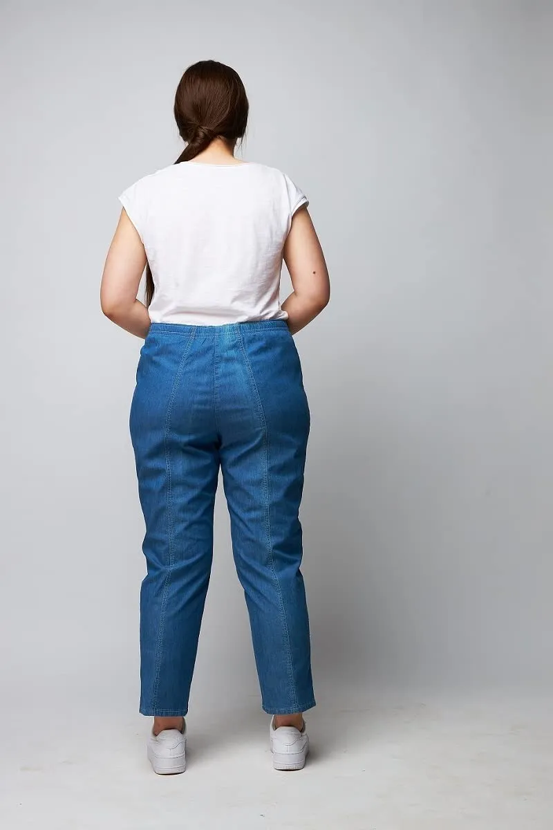 Wille Schlupfjeans Blau mit Gummizug leichte Damenjeans