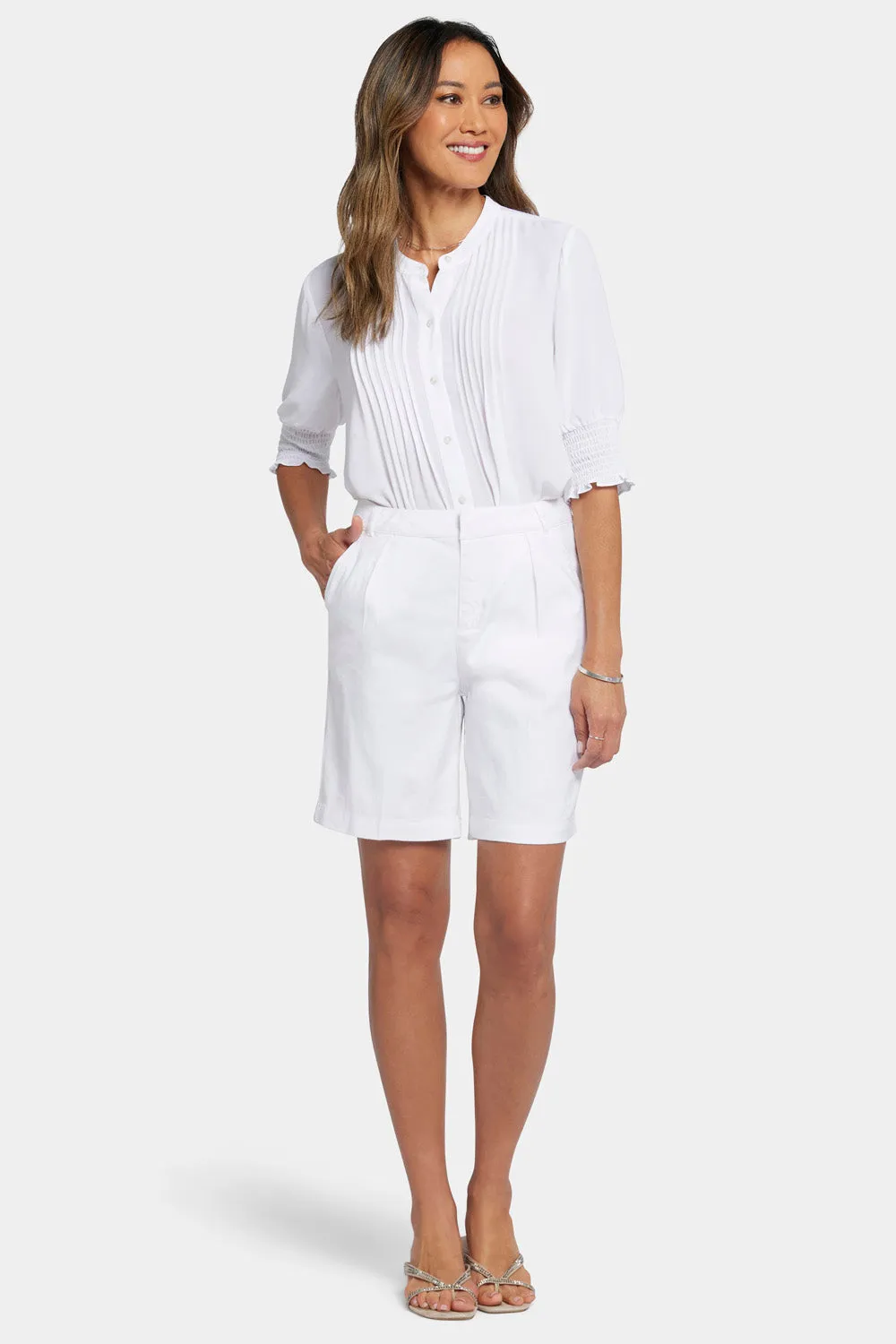 NYDJ Relaxed Shorts Optic White Leinen