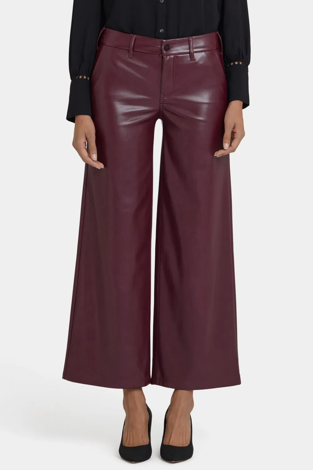 NYDJ Wide Leg Trouser Tavern veganes Leder