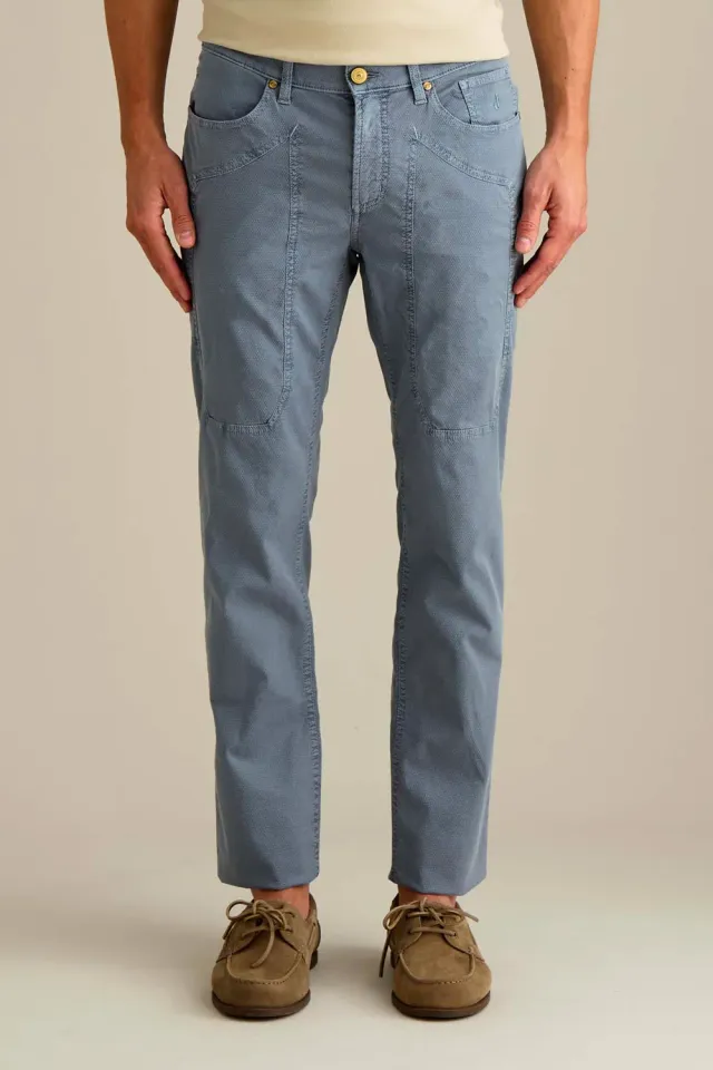 Jeckerson John Hose Slim Fit Mittelblau Baumwolle