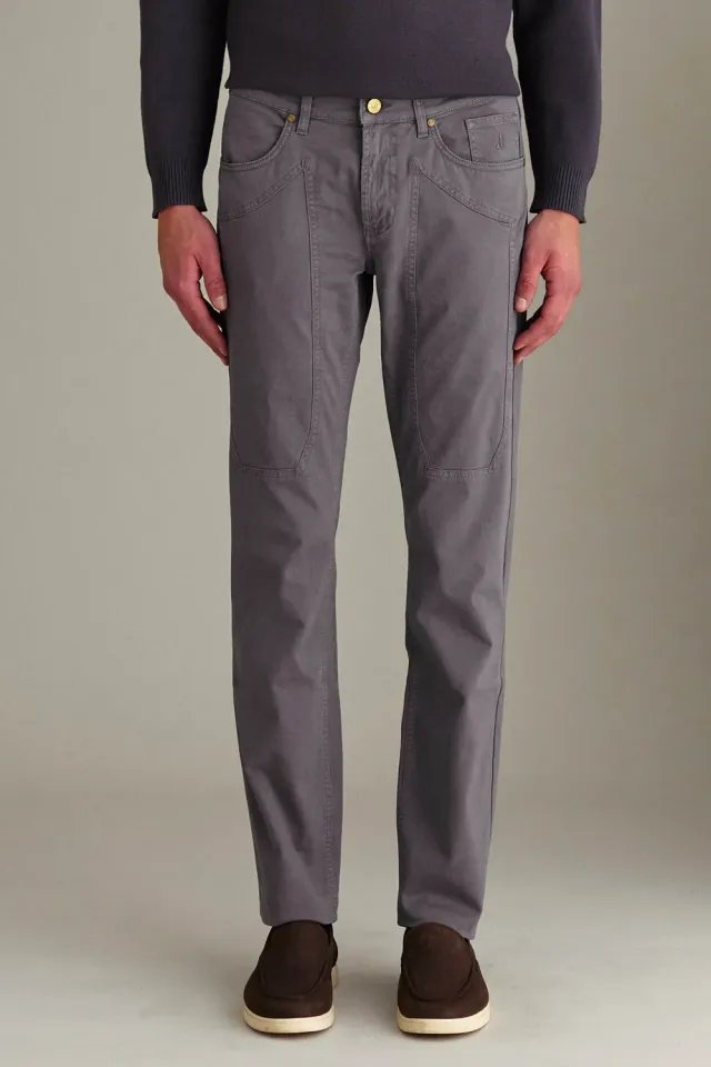 Jeckerson John Hose Anthrazit Slim Fit Stretch Gabardine