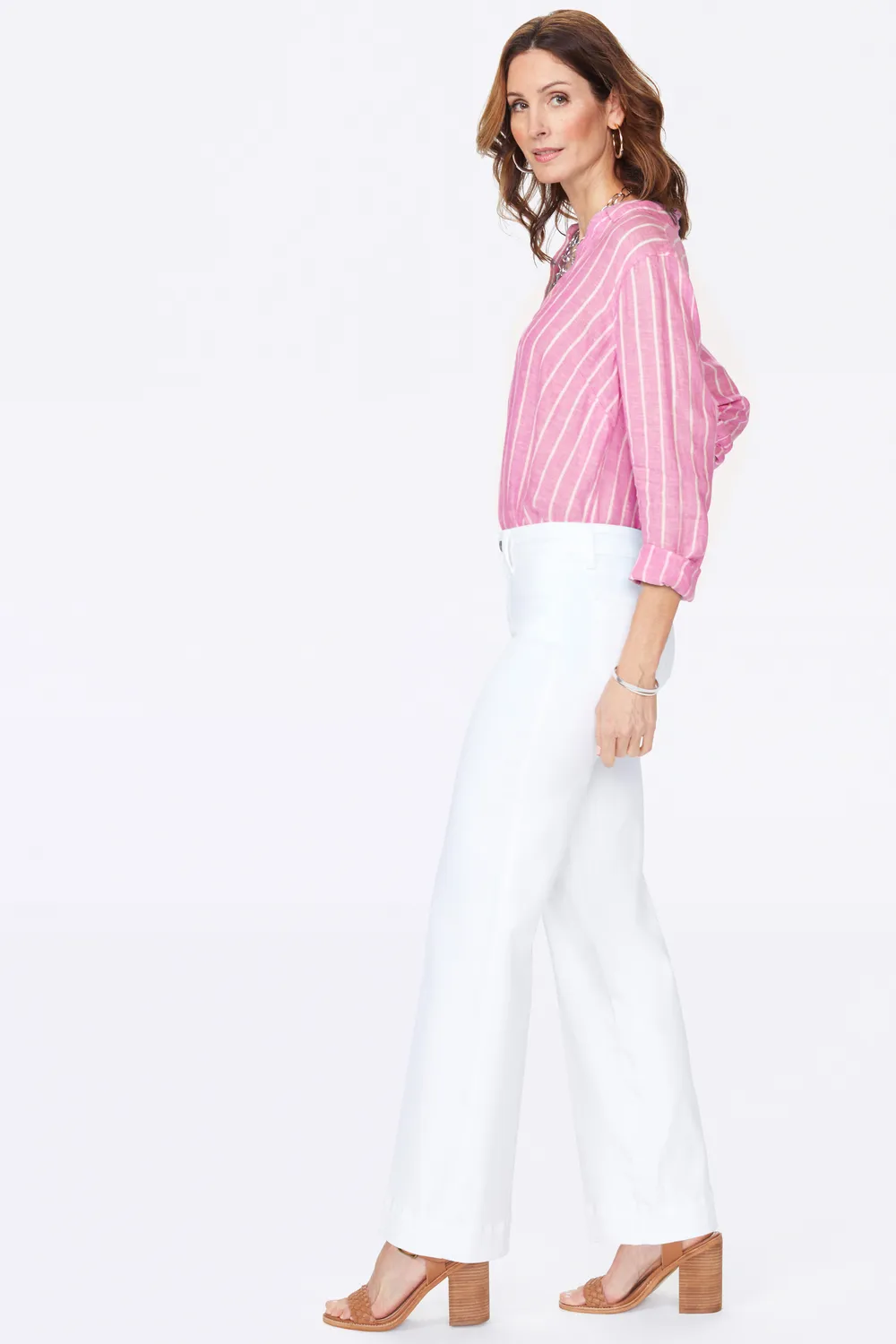 NYDJ Teresa Trouser Jeans Optic White mit Weitbein