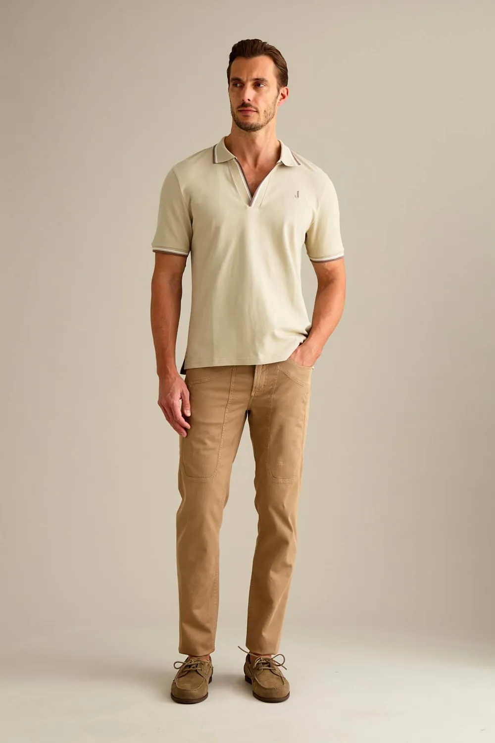 Jeckerson John Slim Fit Hose Herren beige Tricotina