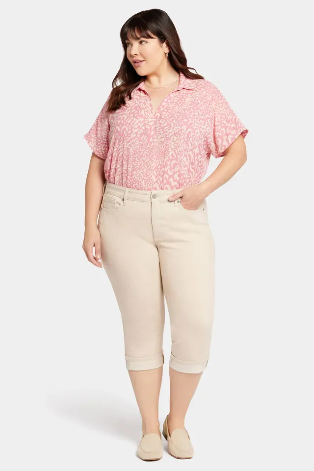 NYDJ Marilyn Straight Crop Jeans Plus Feather Beige